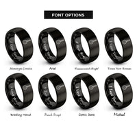 font options for inside engraving on black skimmer rings