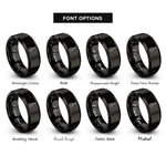 font options for inside engraving on black skimmer rings