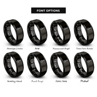 font options for inside engraving on black skimmer rings