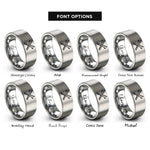 font options for inside engraving on silver skis crossed poles rings