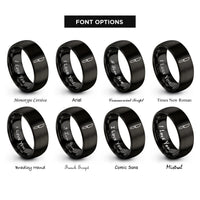 font options for inside engraving on black skiving knife rings