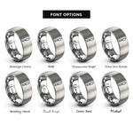 font options for inside engraving on grey skiving knife rings