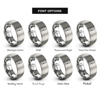 font options for inside engraving on grey skiving knife rings