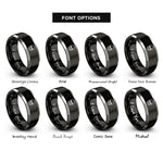 font options for inside engraving on black & silver skull rings