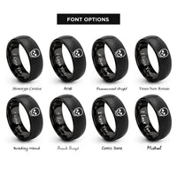 font options for inside engraving on black skull rings