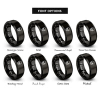 font options for inside engraving on black skull rings