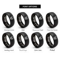 font options for inside engraving on black skull rings