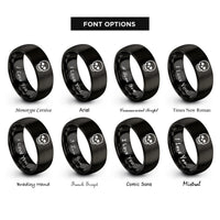 font options for inside engraving on black skull rings