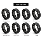 font options for inside engraving on black skull rings