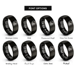font options for inside engraving on black skull rings
