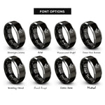 font options for inside engraving on black & silver skull butterflies rings