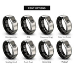 font options for inside engraving on black & gray skull butterflies rings
