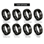 font options for inside engraving on black skull butterflies rings