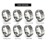font options for inside engraving on grey skull butterflies rings