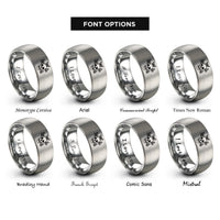 font options for inside engraving on grey skull butterflies rings