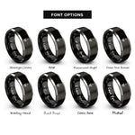 font options for inside engraving on black & silver skull candle rings