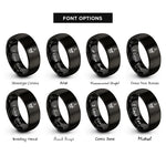 font options for inside engraving on black skull candle rings