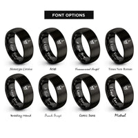 font options for inside engraving on black skull candle rings