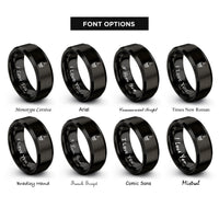 font options for inside engraving on black skull candle rings