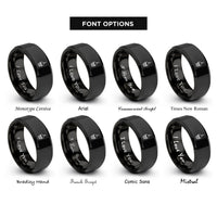 font options for inside engraving on black skull candle rings