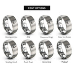 font options for inside engraving on gray skull candle rings