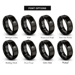 font options for inside engraving on black skull coffin rings