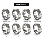 font options for inside engraving on gray skull coffin rings