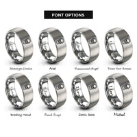 font options for inside engraving on gray skull coffin rings