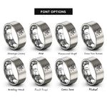 font options for inside engraving on silver skull compass rings