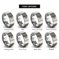 font options for inside engraving on silver skull compass rings