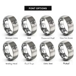font options for inside engraving on grey skull cross rings