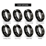 font options for inside engraving on black & silver skull crossbones rings