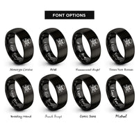 font options for inside engraving on black skull crossbones rings