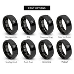 font options for inside engraving on black skull crossbones rings