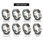 font options for inside engraving on gray skull crossbones rings