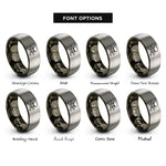 font options for inside engraving on gunmetal & gray skull crossbones rings