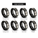 font options for inside engraving on black & gray skull crossed cleavers rings