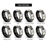 font options for inside engraving on black & grey skull crossed swords rings