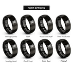 font options for inside engraving on black skull crossed swords rings