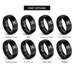 font options for inside engraving on black skull crossed wrenches rings