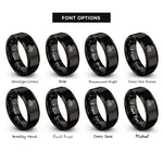 font options for inside engraving on black skull crown roses rings
