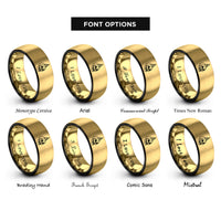 font options for inside engraving on black & gold skull dripping candle rings
