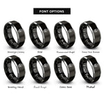 font options for inside engraving on black & grey skull emblem crosshair rings