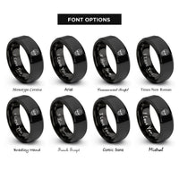 font options for inside engraving on black skull emblem crosshair rings