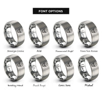font options for inside engraving on gray skull emblem crosshair rings