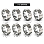 font options for inside engraving on gray skull emblem dagger rings