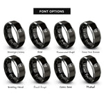 font options for inside engraving on black & grey skull eyepatch rings