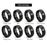 font options for inside engraving on black skull eyepatch rings
