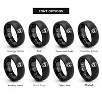 font options for inside engraving on black skull eyepatch rings