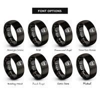 font options for inside engraving on black skull eyepatch rings